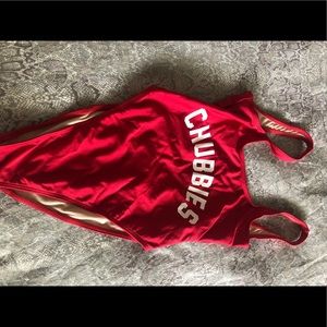 Chubbies one piece swimsuit.